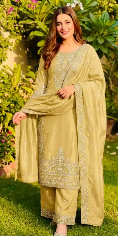 Yellow Organza Silk With Sequence Work Salwar Suit | Jump Suits, Salwar suit, Casual Suits, Creative suits, Designer Suits, Palazzo Suits, Party Wear Suits, Patiala Suits, Straight Suits