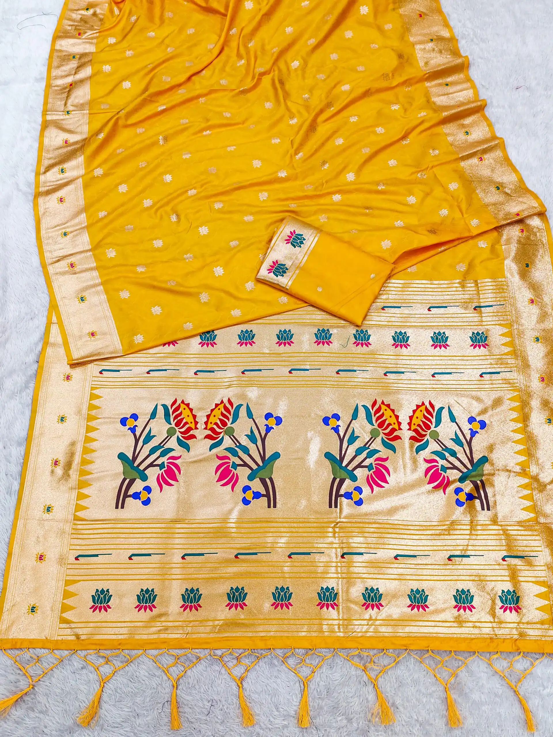 Yellow Paithani Silk Lace Zari Work Saree | Sarees, Bollywood Sarees, Creative Sarees, Designer Sarees, Embroidered Sarees, Ethnic Saree, Modern Digital sarees, Party Wear Sarees
