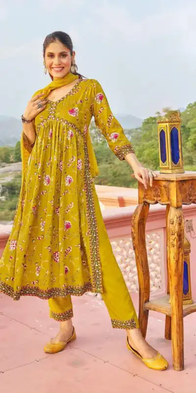 Yellow Rayon Alia Cut With Embroidery Work Kurti | Kurti, Bollywood Kurti, Creative Kurtis, Designer Kurti, Party Wear Kurti, Selfie Kurti