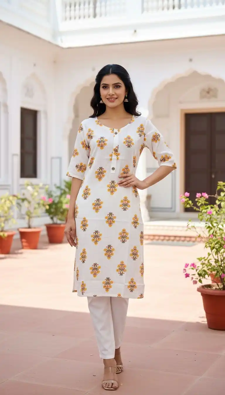 Yellow Rayon Print Kurti | Kurti, Bollywood Kurti, Creative Kurtis, Designer Kurti, Party Wear Kurti, Selfie Kurti