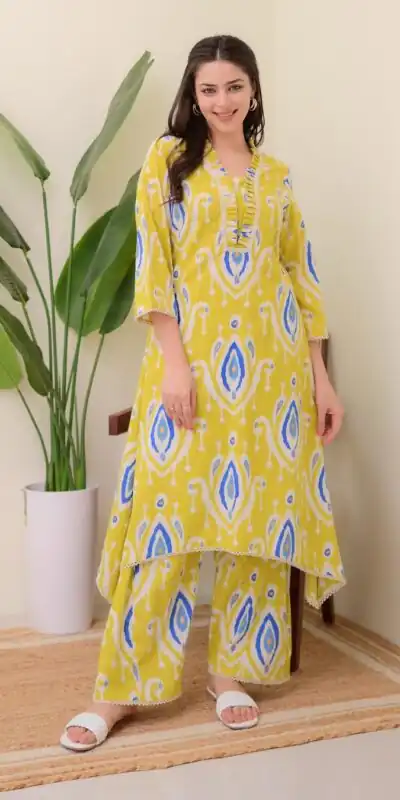 Yellow Rayon Wood With Print Salwar Suit | Jump Suits, Salwar suit, Casual Suits, Creative suits, Designer Suits, Palazzo Suits, Party Wear Suits, Patiala Suits, Straight Suits
