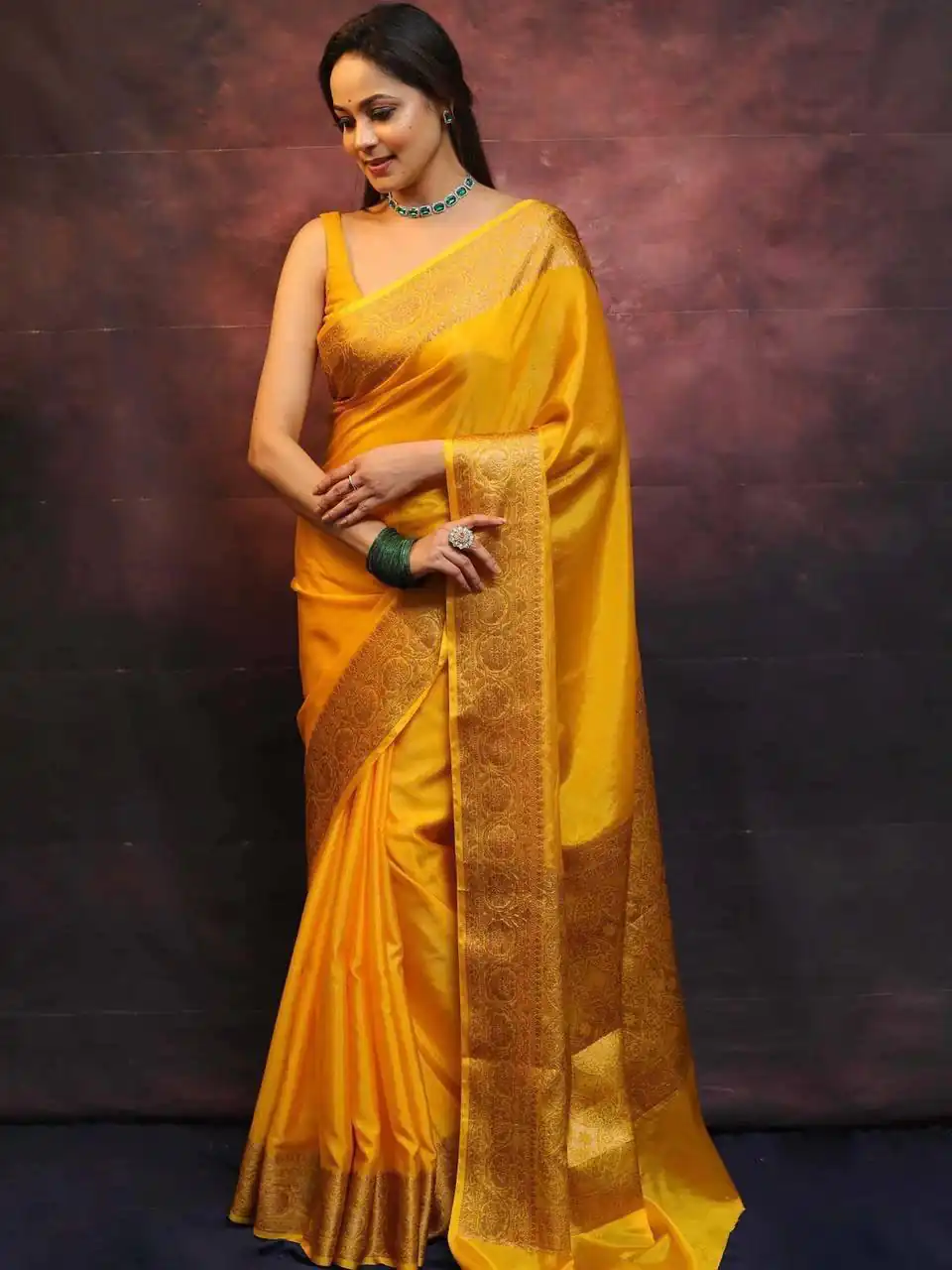 Yellow Soft Lichi Silk Lace Border Saree | Sarees, Bollywood Sarees, Creative Sarees, Designer Sarees, Embroidered Sarees, Ethnic Saree, Modern Digital sarees, Party Wear Sarees