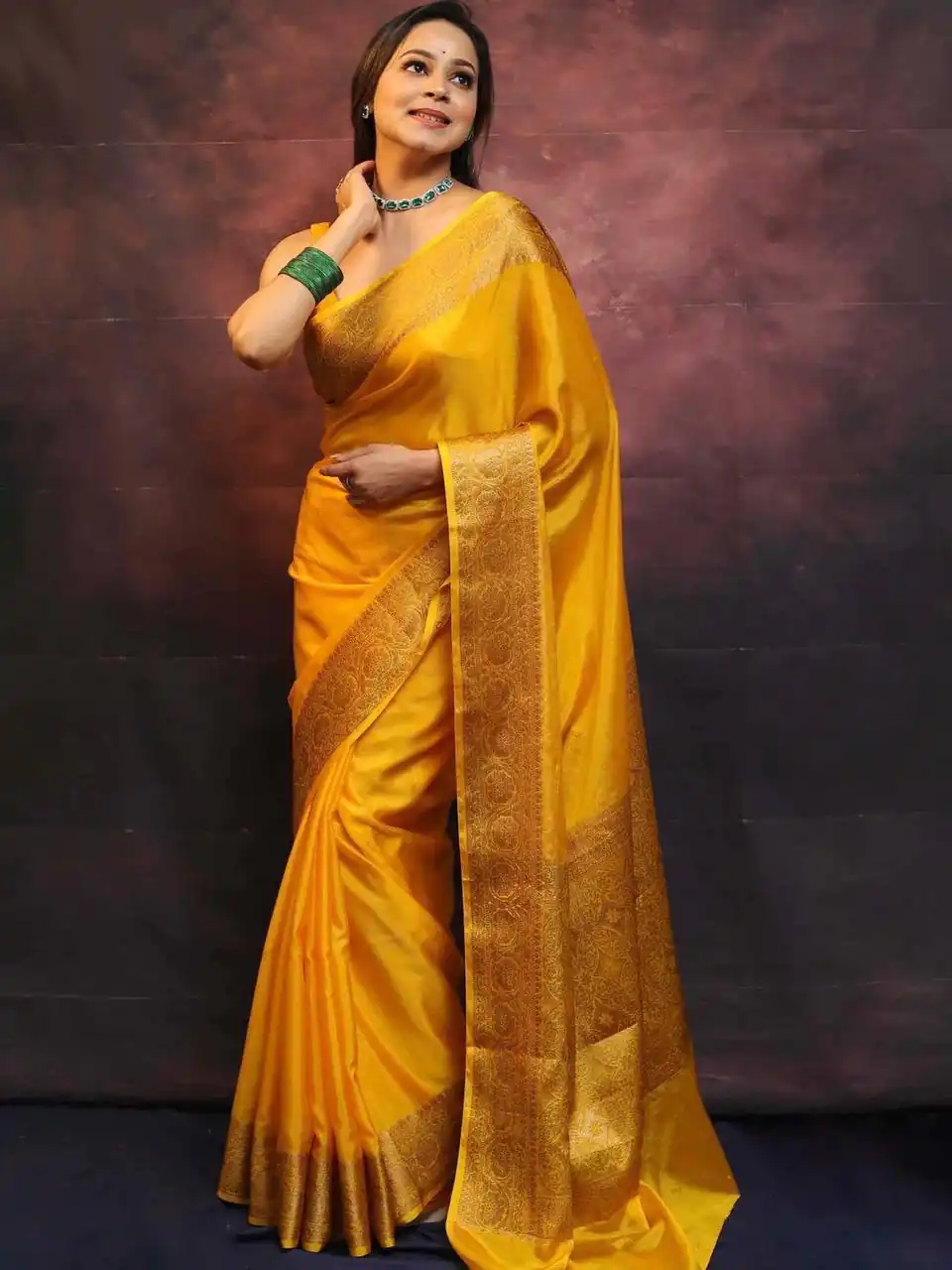 Yellow Soft Lichi Silk Lace Border Saree | Sarees, Bollywood Sarees, Creative Sarees, Designer Sarees, Embroidered Sarees, Ethnic Saree, Modern Digital sarees, Party Wear Sarees