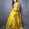Yellow Soft Mono Embroidered Lehenga Choli | Lehenga, Bollywood Lehenga, Creative Lehenga, Designer Lehenga, Embroidered Lehenga, Party Wear Lehenga