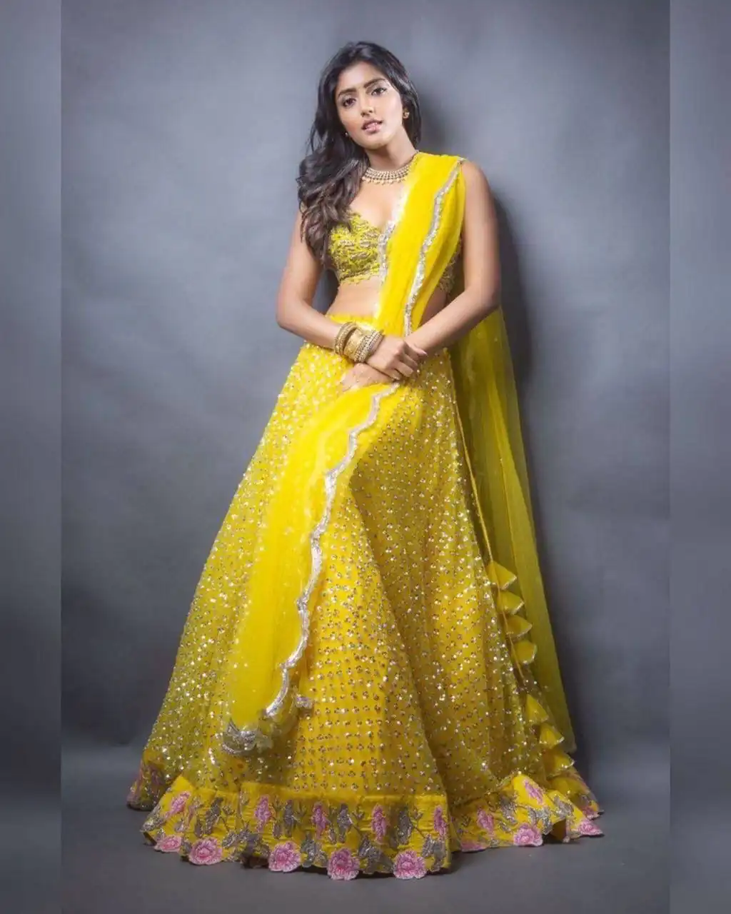 Yellow Soft Mono Embroidered Lehenga Choli | Lehenga, Bollywood Lehenga, Creative Lehenga, Designer Lehenga, Embroidered Lehenga, Party Wear Lehenga