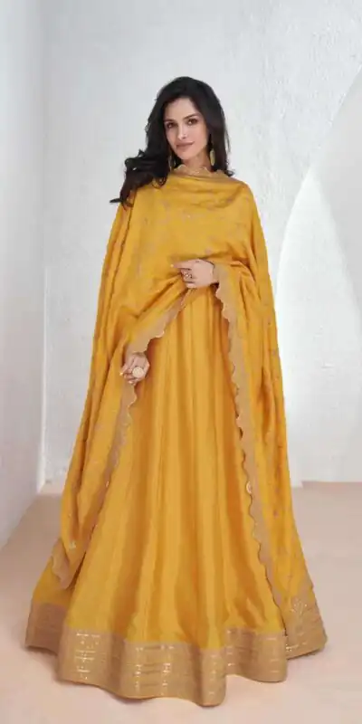 Yellow Vichitra Embroidery Lace Work Salwar Suit | Jump Suits, Salwar suit, Casual Suits, Creative suits, Designer Suits, Palazzo Suits, Party Wear Suits, Patiala Suits, Straight Suits