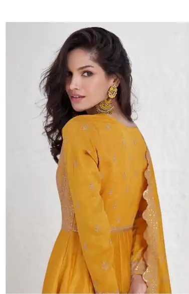 Yellow Vichitra Embroidery Lace Work Salwar Suit | Jump Suits, Salwar suit, Casual Suits, Creative suits, Designer Suits, Palazzo Suits, Party Wear Suits, Patiala Suits, Straight Suits