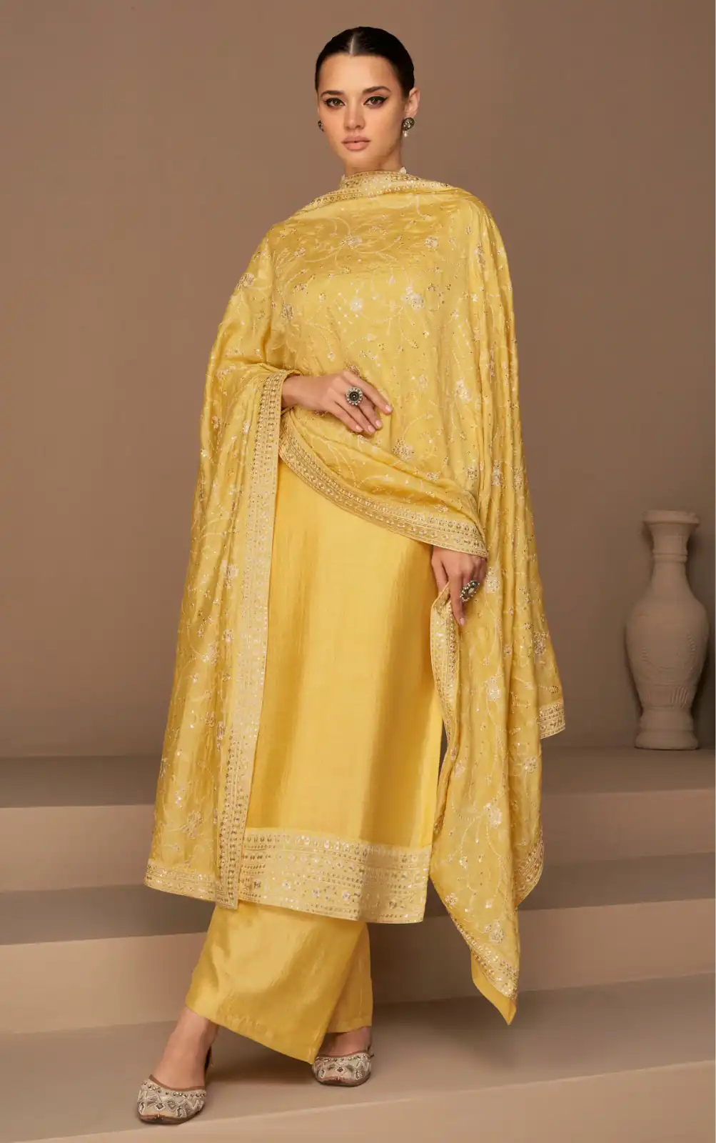 Yellow Vichitra Embroidery Stone Work Salwar Suit | Jump Suits, Tops & Bottoms, Track Suits, Salwar suit, Casual Suits, Creative suits, Designer Suits, Palazzo Suits, Party Wear Suits, Patiala Suits, Straight Suits, Trendy Wear