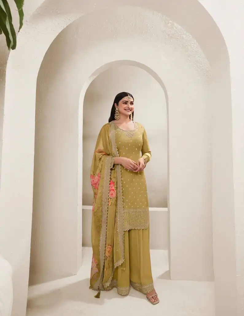 Yellow Viscose Chinon Embroidered Sequence Salwar Suit | Salwar suit, Casual Suits, Creative suits, Designer Suits, Palazzo Suits, Party Wear Suits, Patiala Suits, Straight Suits