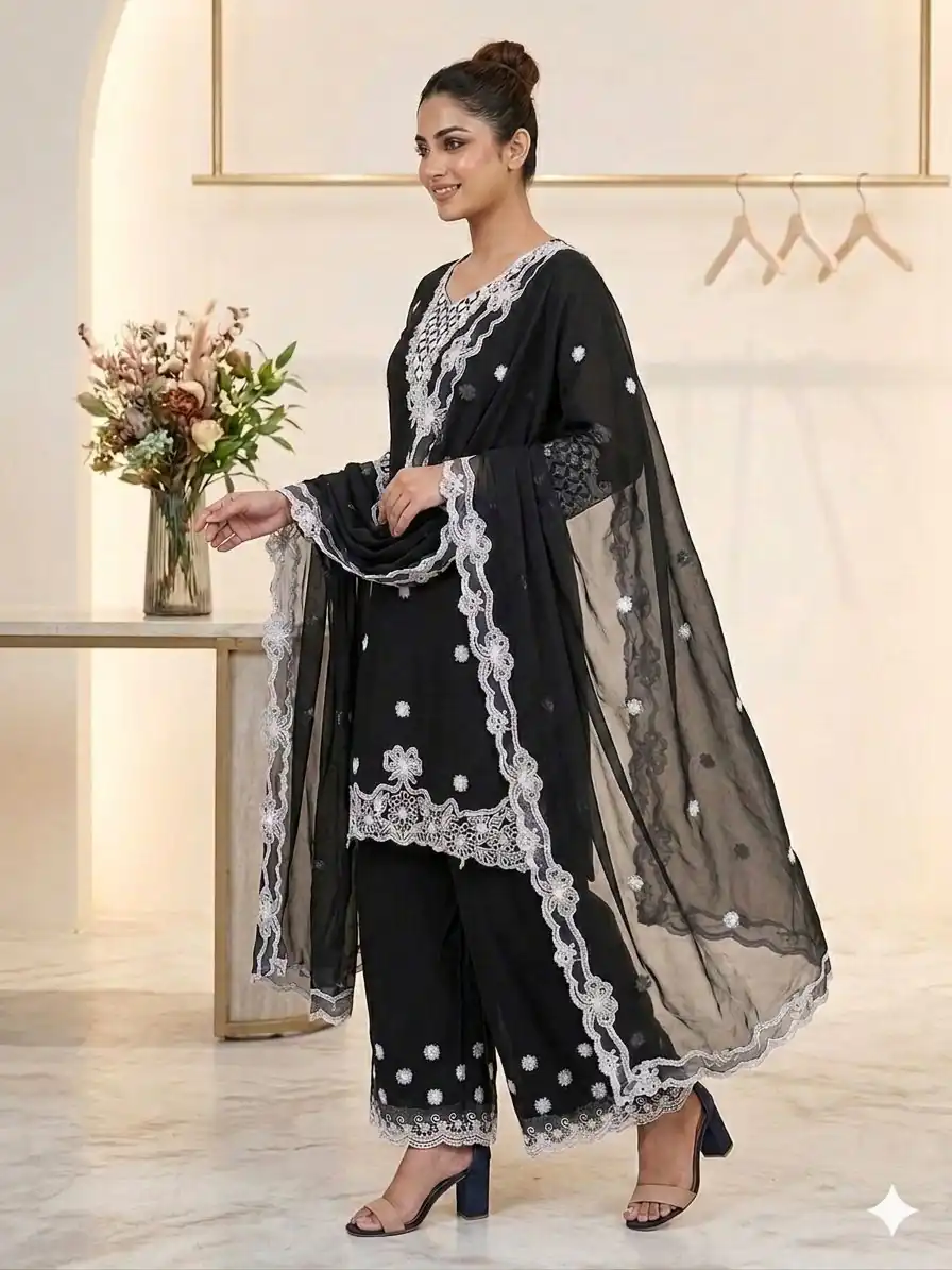 LG 2119 Black in Georgette Work Embroidery Work & Sequins Work Salwar Suit . Grab it for ₹1999. Delivery 4-6 Working Days. Shop now. | Jump Suits, Salwar suit, Casual Suits, Creative suits, Designer Suits, Palazzo Suits, Party Wear Suits, Patiala Suits, Straight Suits