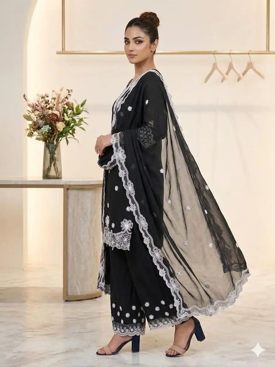 LG 2119 Black in Georgette Work Embroidery Work & Sequins Work Salwar Suit . Grab it for ₹1999. Delivery 4-6 Working Days. Shop now. | Jump Suits, Salwar suit, Casual Suits, Creative suits, Designer Suits, Palazzo Suits, Party Wear Suits, Patiala Suits, Straight Suits