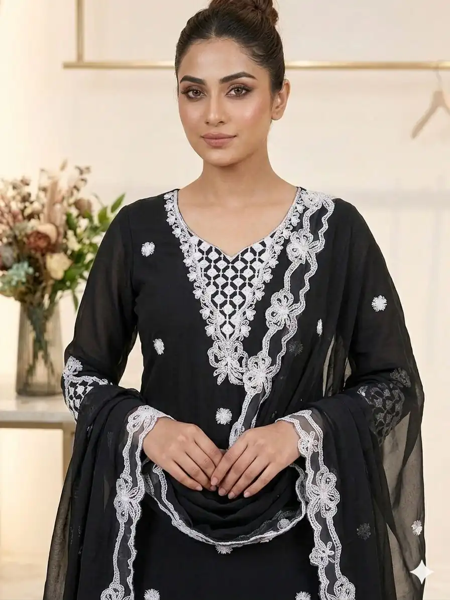 LG 2119 Black in Georgette Work Embroidery Work & Sequins Work Salwar Suit . Grab it for ₹1999. Delivery 4-6 Working Days. Shop now. | Jump Suits, Salwar suit, Casual Suits, Creative suits, Designer Suits, Palazzo Suits, Party Wear Suits, Patiala Suits, Straight Suits