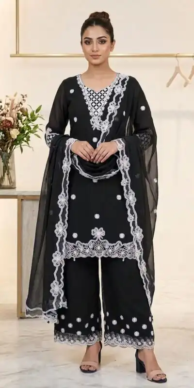 LG 2119 Black in Georgette Work Embroidery Work & Sequins Work Salwar Suit . Grab it for ₹1999. Delivery 4-6 Working Days. Shop now. | Jump Suits, Salwar suit, Casual Suits, Creative suits, Designer Suits, Palazzo Suits, Party Wear Suits, Patiala Suits, Straight Suits