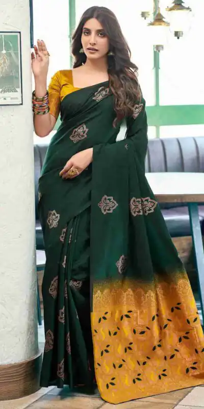 KPR 217 Green Soft Lichi Silk Jacquard Work Saree with Designer Work Wedding, Party, Festive, Events, Deal ₹1299. Delivery 4-6 Working Days. Shop now. | Sarees, Bollywood Sarees, Creative Sarees, Designer Sarees, Embroidered Sarees, Ethnic Saree, Modern Digital sarees, Party Wear Sarees