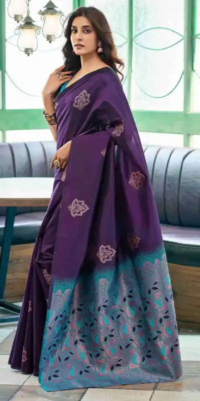 KPR 217 Purple Soft Lichi Silk Jacquard Work Saree with Designer Work Wedding, Party, Festive, Events, Deal ₹1299. Delivery 4-6 Working Days. Shop now. | Sarees, Bollywood Sarees, Creative Sarees, Designer Sarees, Embroidered Sarees, Ethnic Saree, Modern Digital sarees, Party Wear Sarees