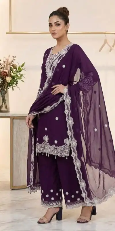 LG 2119 Wine in Georgette Work Embroidery Work & Sequins Work Salwar Suit . Grab it for ₹1999. Delivery 4-6 Working Days. Shop now. | Jump Suits, Salwar suit, Casual Suits, Creative suits, Designer Suits, Palazzo Suits, Party Wear Suits, Patiala Suits, Straight Suits