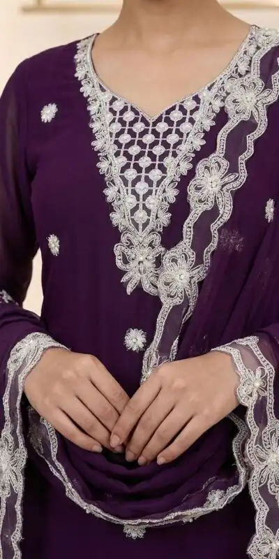 LG 2119 Wine in Georgette Work Embroidery Work & Sequins Work Salwar Suit . Grab it for ₹1999. Delivery 4-6 Working Days. Shop now. | Jump Suits, Salwar suit, Casual Suits, Creative suits, Designer Suits, Palazzo Suits, Party Wear Suits, Patiala Suits, Straight Suits