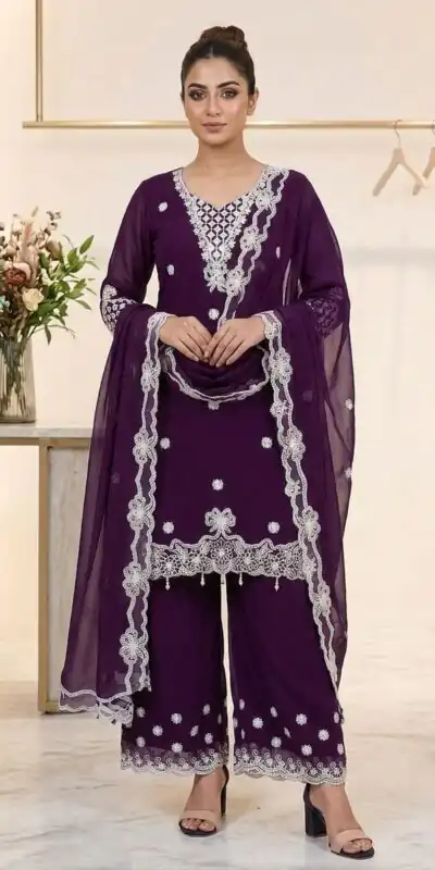 LG 2119 Wine in Georgette Work Embroidery Work & Sequins Work Salwar Suit . Grab it for ₹1999. Delivery 4-6 Working Days. Shop now. | Jump Suits, Salwar suit, Casual Suits, Creative suits, Designer Suits, Palazzo Suits, Party Wear Suits, Patiala Suits, Straight Suits