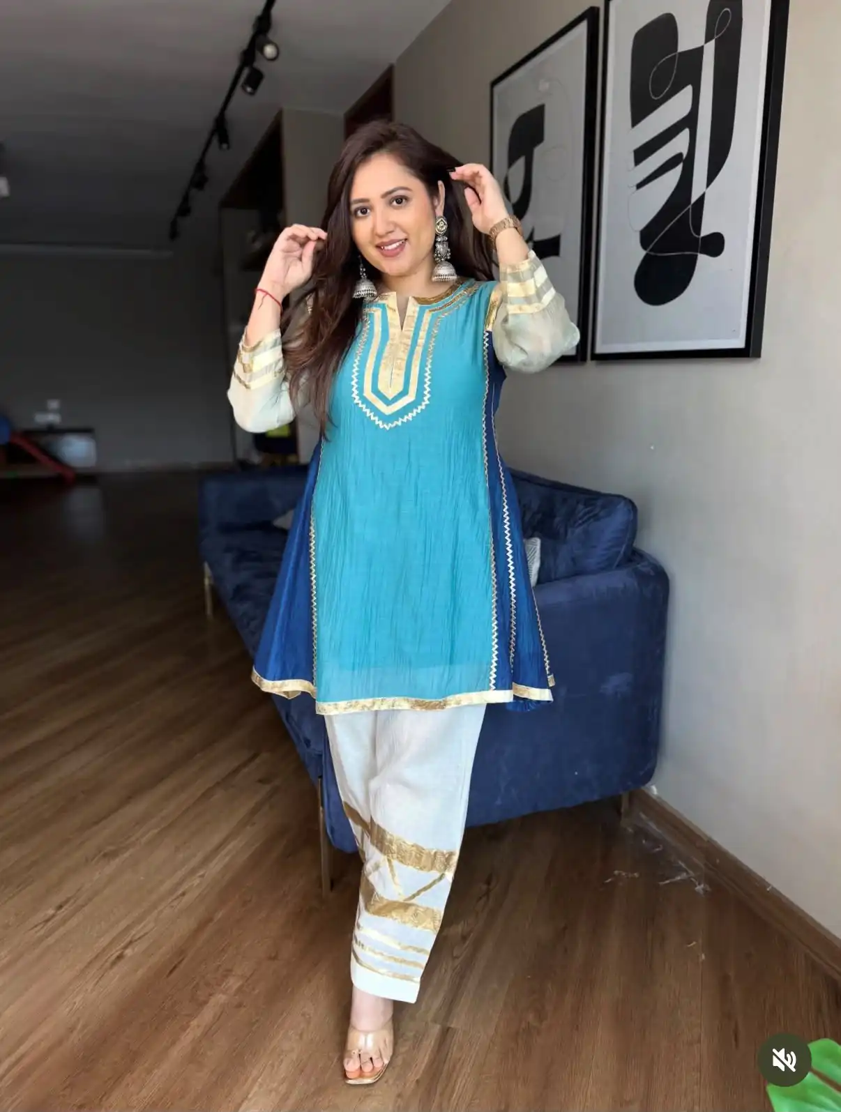 ST 1169 Blue Color Chinon Salwar Suit with Gotta Patti Work. Available at ₹1849 only. Delivery 4-6 Working Days. Shop now. | Jump Suits, Salwar suit, Casual Suits, Creative suits, Designer Suits, Palazzo Suits, Party Wear Suits, Patiala Suits, Straight Suits