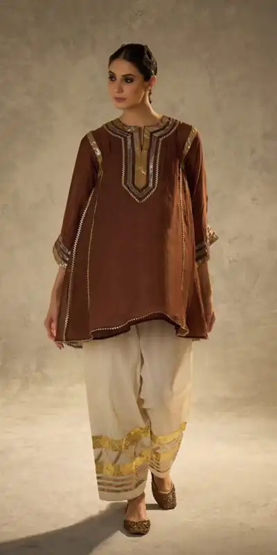 ST 1169 Rust Color Chinon Salwar Suit with Gotta Patti Work. Available at ₹1849 only. Delivery 4-6 Working Days. Shop now. | Jump Suits, Salwar suit, Casual Suits, Creative suits, Designer Suits, Palazzo Suits, Party Wear Suits, Patiala Suits, Straight Suits