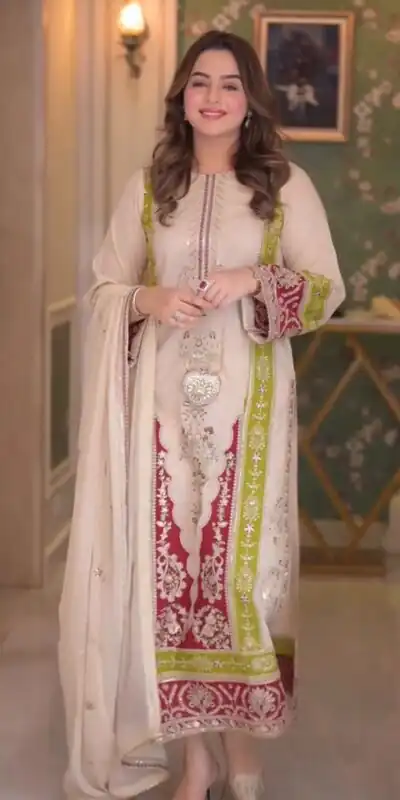 AD 238 Cream Roman Silk Salwar Suit Perfect for Wedding, Party, Lohri, Onam, Reception – . Grab it for ₹2399. Delivery 4-6 Working Days. Shop now. | Jump Suits, Salwar suit, Casual Suits, Creative suits, Designer Suits, Palazzo Suits, Party Wear Suits, Patiala Suits, Straight Suits