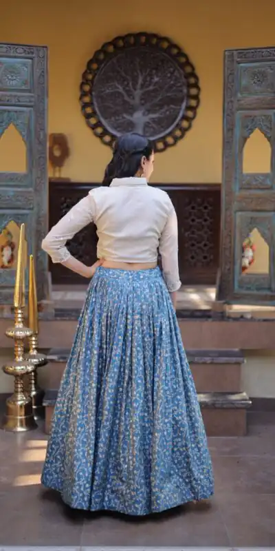 KA 5070 Teal | Cosmos Lehenga Choli with Embroidery Work & Bead Work. Available at ₹2599 only. Delivery 4-6 Working Days. Shop now. | Lehenga, Bollywood Lehenga, Creative Lehenga, Designer Lehenga, Embroidered Lehenga, Party Wear Lehenga