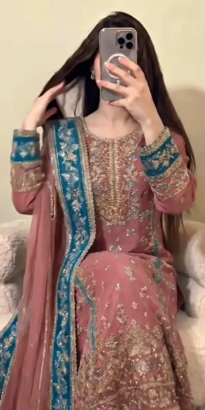 ZSR 3175 Peach Fox Georgette Salwar Suit with Embroidery Work & Sequins Work. Grab it for ₹2399. Delivery 4-6 Working Days. Shop now. | Jump Suits, Salwar suit, Casual Suits, Creative suits, Designer Suits, Palazzo Suits, Party Wear Suits, Patiala Suits, Straight Suits
