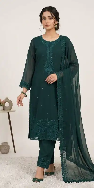 LG 2117 Teal Color Faux Georgette Salwar Suit with Designer Work. Affordable Price ₹2049. Delivery 4-6 Working Days. Shop now. | Jump Suits, Salwar suit, Casual Suits, Creative suits, Designer Suits, Palazzo Suits, Party Wear Suits, Patiala Suits, Straight Suits