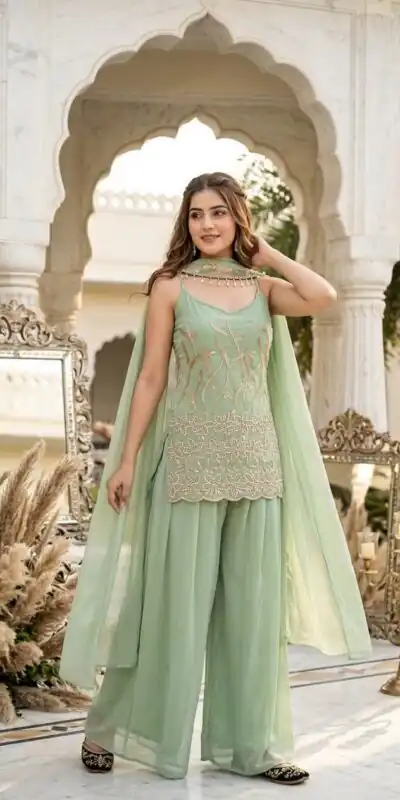 DB 44 Pista Faux Georgette Salwar Suit erfect for Wedding, Party, Mehendi, Pongal, Reception – . Available at ₹1899 only. Delivery 4-6 Working Days | Jump Suits, Salwar suit, Casual Suits, Creative suits, Designer Suits, Palazzo Suits, Party Wear Suits, Patiala Suits, Straight Suits