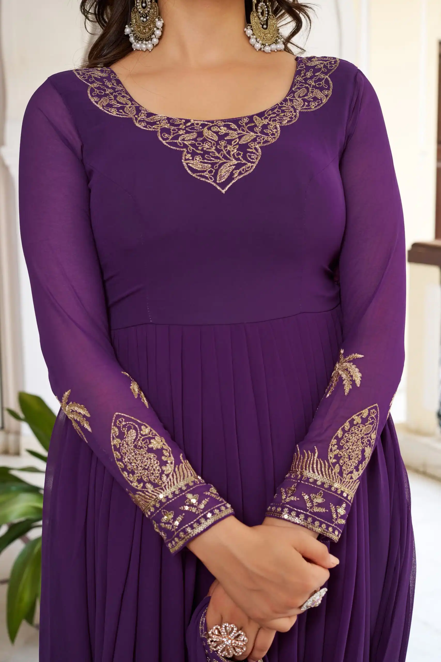 SP 31 Purple Faux Georgette Salwar Suit with Lace Work & Digital Print. Introductory Price ₹1999. Delivery 4-6 Working Days. Shop now. | Anarkali Suits, Bollywood Anarkali, Creative-Anarkali, Designer Anarkali, Embroidered Anarkali, Party Wear Anarkali, Salwar suit