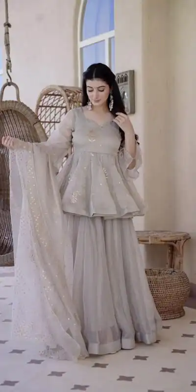 RTC 6046 Grey Grey Tabby Silk Salwar Suit. Perfect for Wedding, Party, Mehendi, Eid, Raksha Bandhan – Exclusive Offer ₹2399. Delivery 4-6 Working Days. | Jump Suits, Salwar suit, Casual Suits, Creative suits, Designer Suits, Palazzo Suits, Party Wear Suits, Patiala Suits, Straight Suits