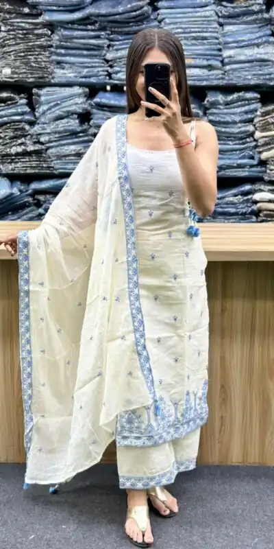 MF 476 Blue Embroidery Sequins Work Salwar Suit in Pink Maska Cotton Silk. Wedding, Party, Festive, Price 2049 - Delivery 4-6 Working Days. Shop now. | Jump Suits, Salwar suit, Casual Suits, Creative suits, Designer Suits, Palazzo Suits, Party Wear Suits, Patiala Suits, Straight Suits