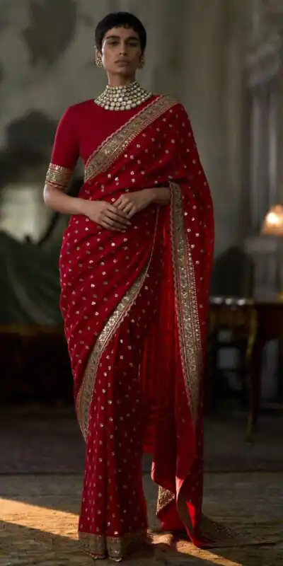 NC 5544 Red Color Georgette Saree with Embroidery Work & Lace Work. Special Price ₹1949. Delivery 4-6 Working Days. Shop now. | Sarees, Bollywood Sarees, Creative Sarees, Designer Sarees, Embroidered Sarees, Ethnic Saree, Modern Digital sarees, Party Wear Sarees