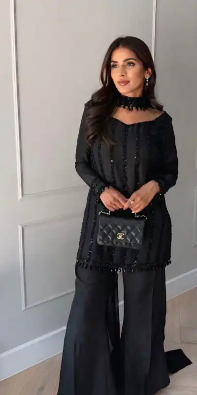 ST 1187 Black Rangoli Silk Perfect for Wedding, Party, Holi, Pooja, Anniversary – Salwar Suit. Get it for ₹2149. Delivery 4-6 Working Days. Shop now. | Jump Suits, Salwar suit, Casual Suits, Creative suits, Designer Suits, Palazzo Suits, Party Wear Suits, Patiala Suits, Straight Suits