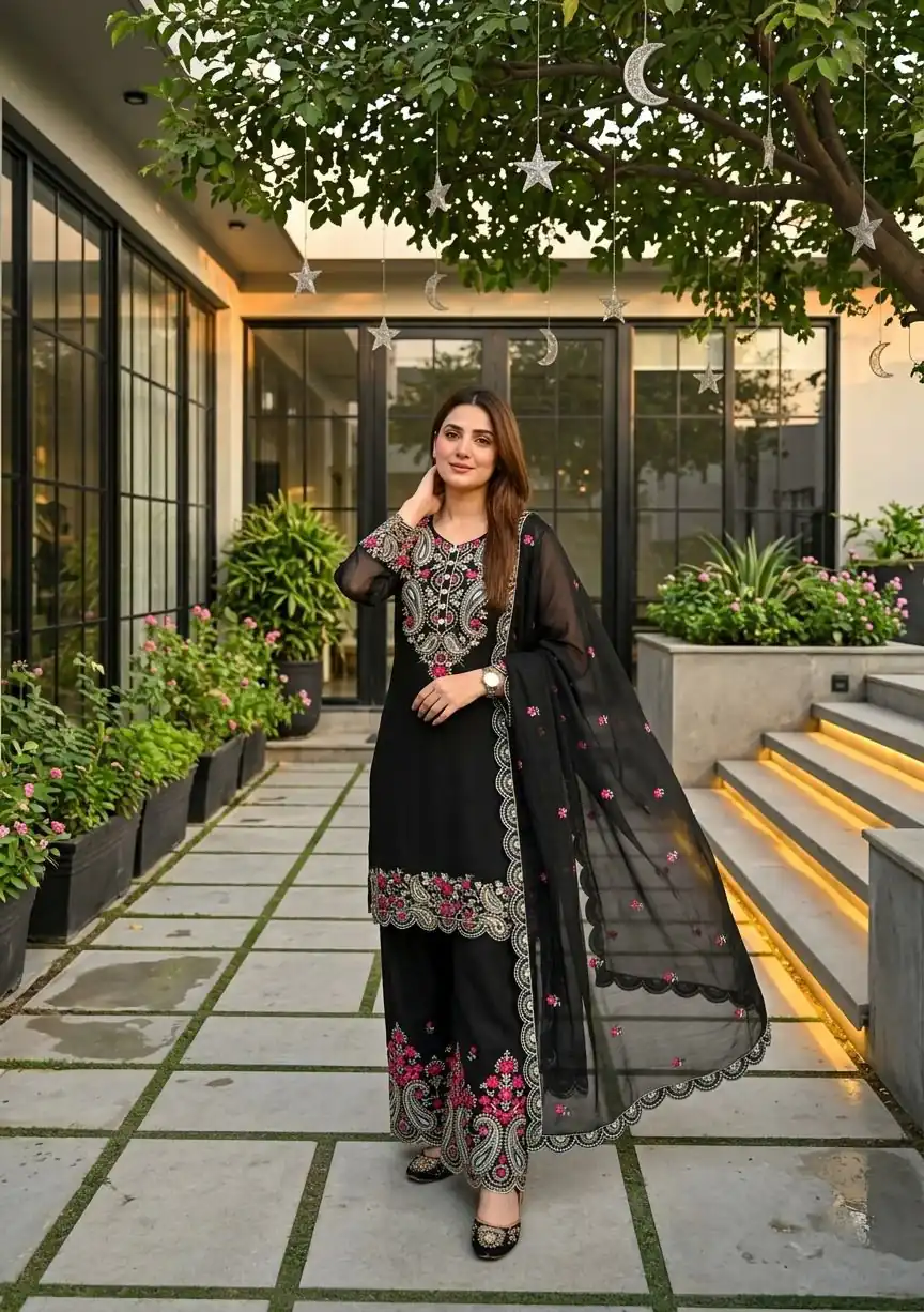 MT 1078 Black Roman Silk Salwar Suit Perfect for Wedding, Party, Ethnic Day, Anniversary, Diwali – . Now at just ₹2399. Delivery 4-6 Working Days. | Jump Suits, Salwar suit, Casual Suits, Creative suits, Designer Suits, Palazzo Suits, Party Wear Suits, Patiala Suits, Straight Suits