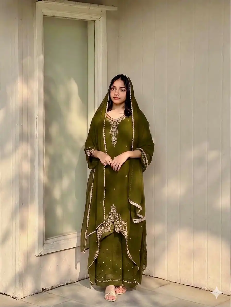 VLM 322 Mahendi Georgette Salwar Suit Perfect for Wedding, Party, Housewarming, Durga Puja, Festival Celebrations – . Grab it for ₹1949. Delivery 4-6 Workin | Jump Suits, Salwar suit, Casual Suits, Creative suits, Designer Suits, Palazzo Suits, Party Wear Suits, Patiala Suits, Straight Suits