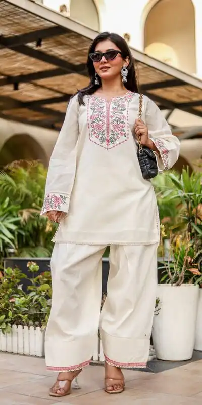 NSR 898 Off White Khadi Cotto Salwar Suit with Embroidery Work & Lace Work. Available at ₹1749 only. Delivery 4-6 Working Days. Shop now. | Jump Suits, Salwar suit, Casual Suits, Creative suits, Designer Suits, Palazzo Suits, Party Wear Suits, Patiala Suits, Straight Suits