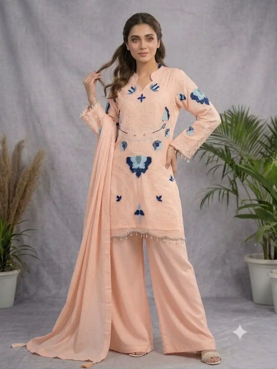 LG 2121 Peach Soft Organza Salwar Suit with Embroidery Work & Cut Work. Available at ₹2099 only. Delivery 4-6 Working Days. Shop now. | Jump Suits, Salwar suit, Casual Suits, Creative suits, Designer Suits, Palazzo Suits, Party Wear Suits, Patiala Suits, Straight Suits