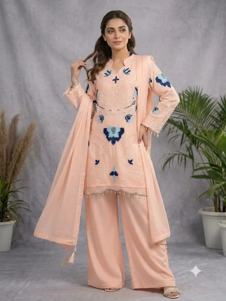 LG 2121 Peach Soft Organza Salwar Suit with Embroidery Work & Cut Work. Available at ₹2099 only. Delivery 4-6 Working Days. Shop now. | Jump Suits, Salwar suit, Casual Suits, Creative suits, Designer Suits, Palazzo Suits, Party Wear Suits, Patiala Suits, Straight Suits