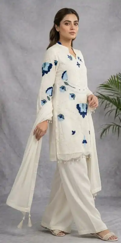 LG 2121 White Soft Organza Salwar Suit with Embroidery Work & Cut Work. Available at ₹2099 only. Delivery 4-6 Working Days. Shop now. | Jump Suits, Salwar suit, Casual Suits, Creative suits, Designer Suits, Palazzo Suits, Party Wear Suits, Patiala Suits, Straight Suits