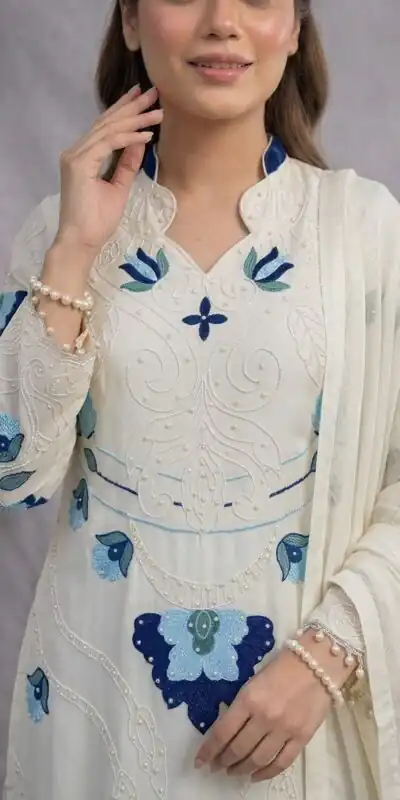 LG 2121 White Soft Organza Salwar Suit with Embroidery Work & Cut Work. Available at ₹2099 only. Delivery 4-6 Working Days. Shop now. | Jump Suits, Salwar suit, Casual Suits, Creative suits, Designer Suits, Palazzo Suits, Party Wear Suits, Patiala Suits, Straight Suits