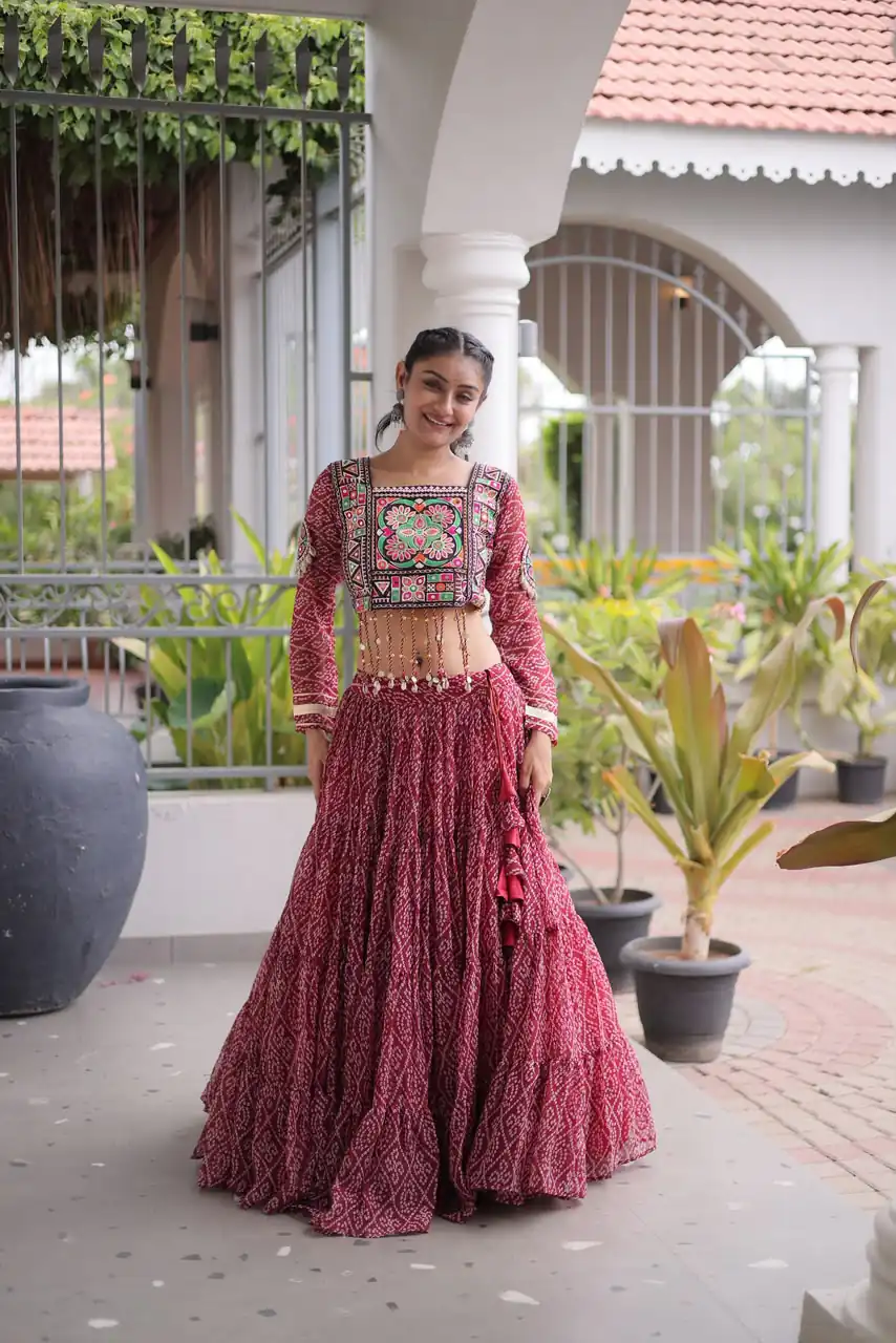 KA 5080 Maroon| Faux Georgette Lehenga Choli with Embroidery Work & Lace Work. Special Price ₹2499. Delivery 4-6 Working Days. Shop now. | Lehenga, Bollywood Lehenga, Creative Lehenga, Designer Lehenga, Embroidered Lehenga, Party Wear Lehenga