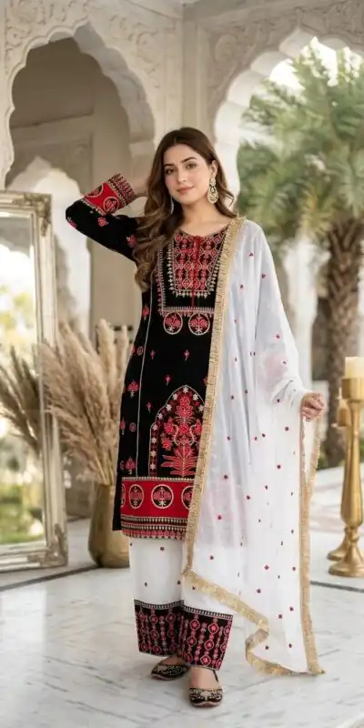 SKF 1731 Black Color Natural Crep Salwar Suit with Embroidery Work. Wedding, Party, Festive, Best Price ₹2149. Delivery 4-6 Working Days. Shop now. | Jump Suits, Salwar suit, Casual Suits, Creative suits, Designer Suits, Palazzo Suits, Party Wear Suits, Patiala Suits, Straight Suits