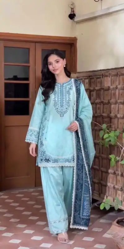AD 233 Blue in White Satin Rayon Digital Print & Embroidery Work Salwar Suit . Festive Deal ₹2449. Delivery 4-6 Working Days. Shop now. | Jump Suits, Salwar suit, Casual Suits, Creative suits, Designer Suits, Palazzo Suits, Party Wear Suits, Patiala Suits, Straight Suits