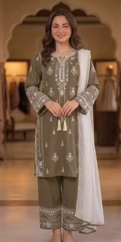 BE 465 Brown in Faux Georgette Mirror Embroidery Work Salwar Suit . Best Price ₹1999. Delivery 4-6 Working Days. Shop now. | Jump Suits, Salwar suit, Casual Suits, Creative suits, Designer Suits, Palazzo Suits, Party Wear Suits, Patiala Suits, Straight Suits