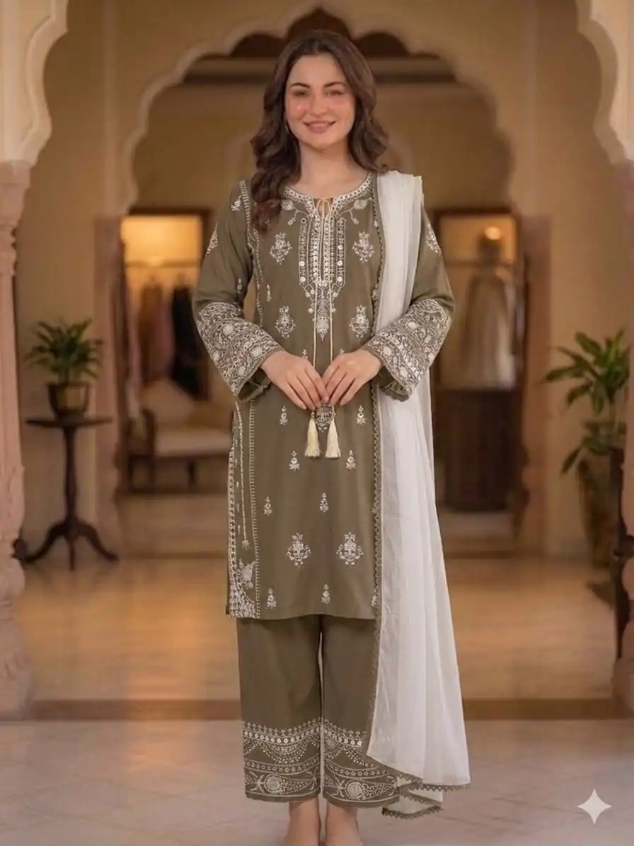 BE 465 Brown in Faux Georgette Mirror Embroidery Work Salwar Suit . Best Price ₹1999. Delivery 4-6 Working Days. Shop now. | Jump Suits, Salwar suit, Casual Suits, Creative suits, Designer Suits, Palazzo Suits, Party Wear Suits, Patiala Suits, Straight Suits