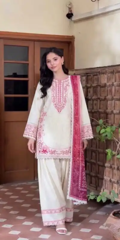 AD 233 White in White Satin Rayon Digital Print & Embroidery Work Salwar Suit . Festive Deal ₹2449. Delivery 4-6 Working Days. Shop now. | Jump Suits, Salwar suit, Casual Suits, Creative suits, Designer Suits, Palazzo Suits, Party Wear Suits, Patiala Suits, Straight Suits