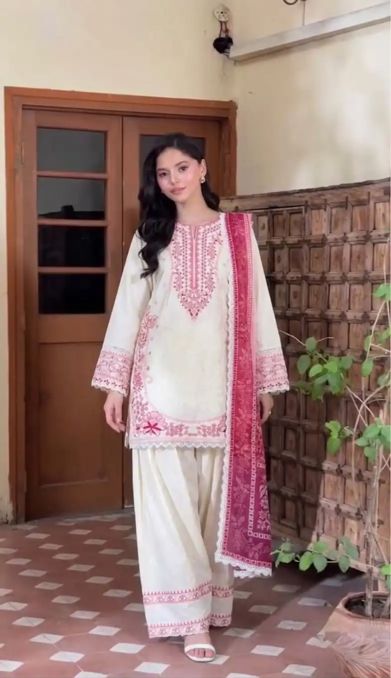 AD 233 White in White Satin Rayon Digital Print & Embroidery Work Salwar Suit . Festive Deal ₹2449. Delivery 4-6 Working Days. Shop now. | Jump Suits, Salwar suit, Casual Suits, Creative suits, Designer Suits, Palazzo Suits, Party Wear Suits, Patiala Suits, Straight Suits