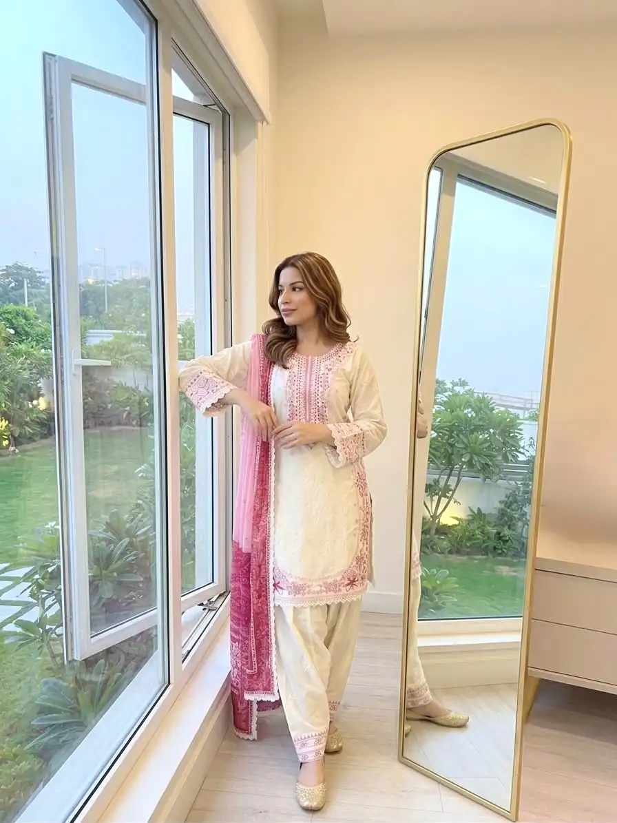 AD 233 White in White Satin Rayon Digital Print & Embroidery Work Salwar Suit . Festive Deal ₹2449. Delivery 4-6 Working Days. Shop now. | Jump Suits, Salwar suit, Casual Suits, Creative suits, Designer Suits, Palazzo Suits, Party Wear Suits, Patiala Suits, Straight Suits