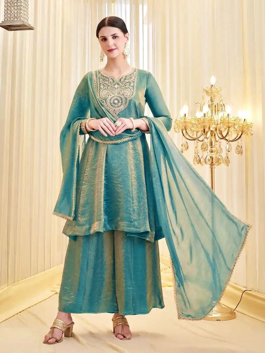 KF 1727 Blue Fandy Silk Salwar Suit Perfect for Wedding, Party, Family Gatherings, Onam, Engagement – . Affordable Price ₹1849. Delivery 4-6 Working Da | Jump Suits, Salwar suit, Casual Suits, Creative suits, Designer Suits, Palazzo Suits, Party Wear Suits, Patiala Suits, Straight Suits